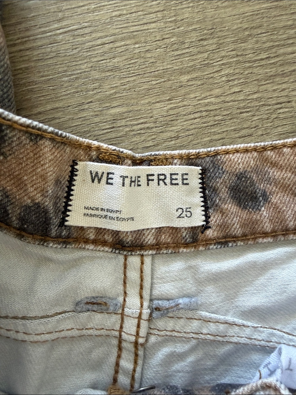 Free People x We The Free Good Luck Leopard Barrel Jeans - Picture 5 of 9